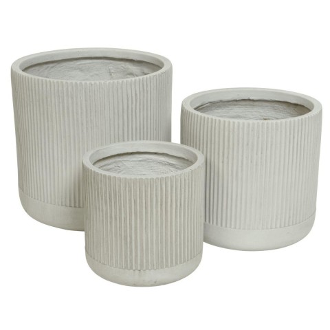 SET 3 VASI RIGATI WHITE H36 D3